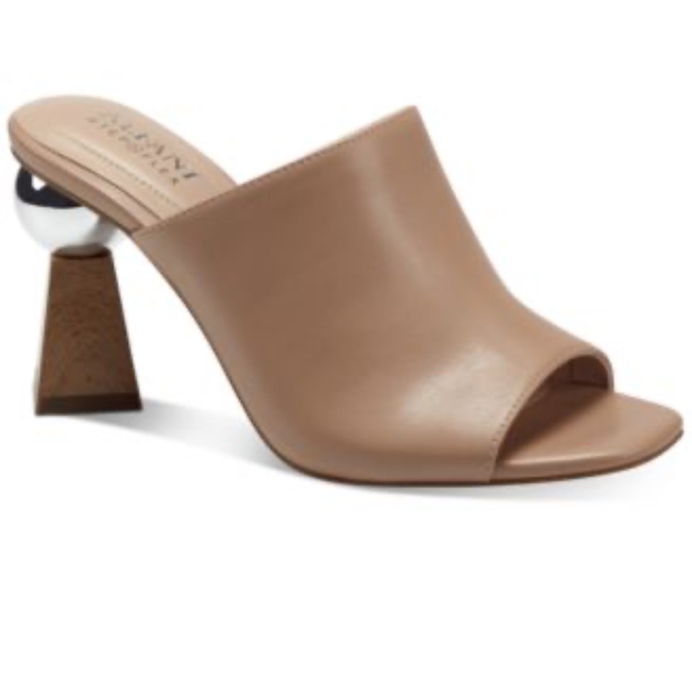 Alfani Step Flex Nude Mule Heels | Modern Block Heel | Slip-On